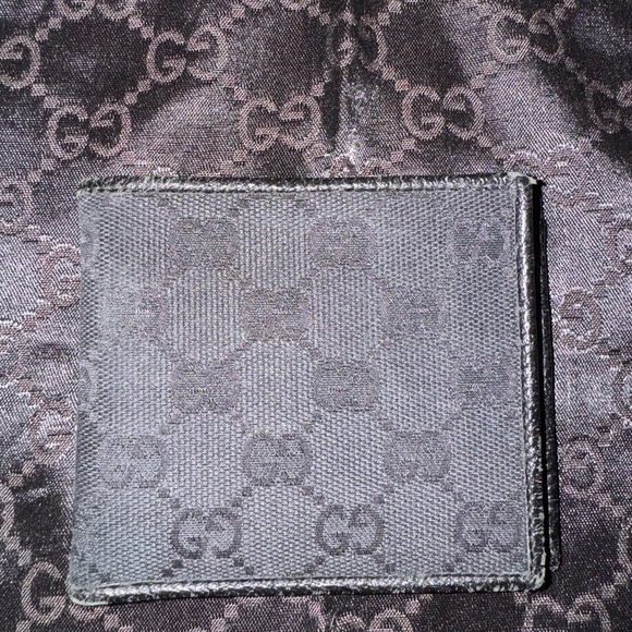 😎 Men Gucci wallet black Guccissima fabric - Picture 2 of 5